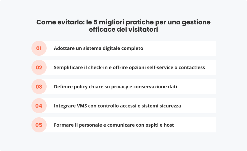 Come evitarli – best practice per visitor management efficace