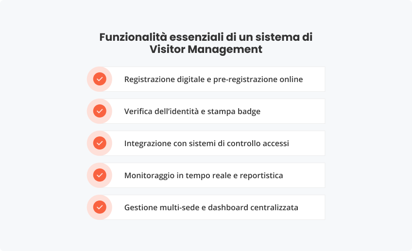 Funzionalità essenziali un sistema di Visitor Management