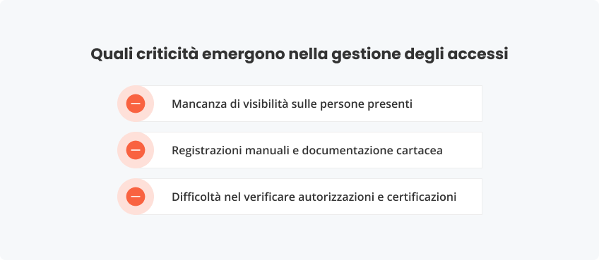 Quali emergono nella gestione degli accessi