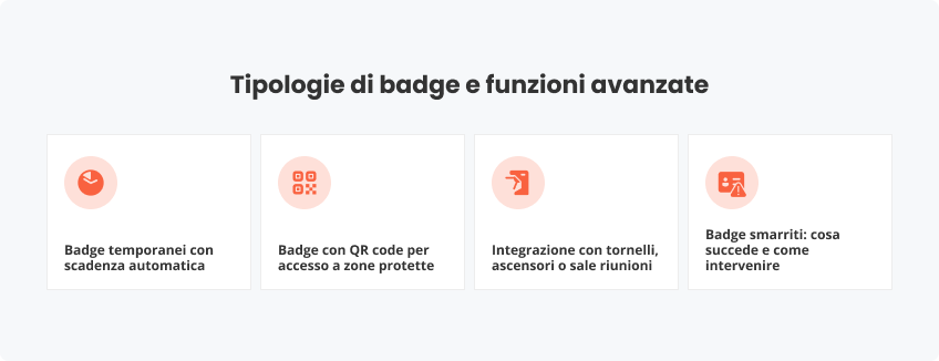 Tipologie badge e funzioni avanzate