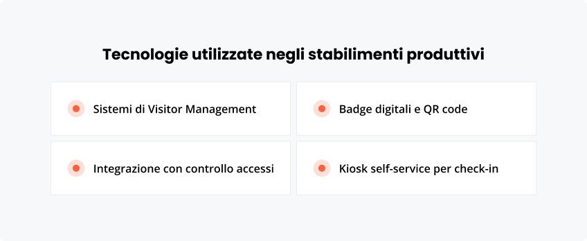 Tecnologie utilizzate stabilimenti produttivi