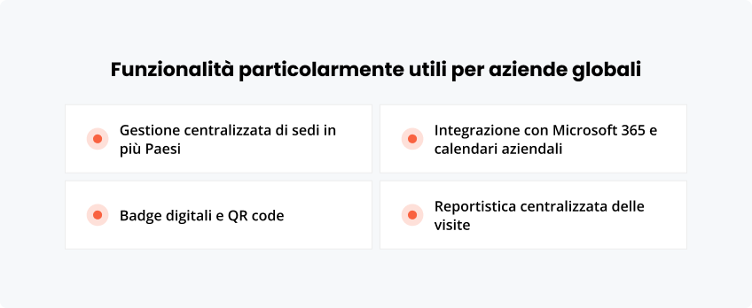 Funzionalità particolarmente per aziende globali