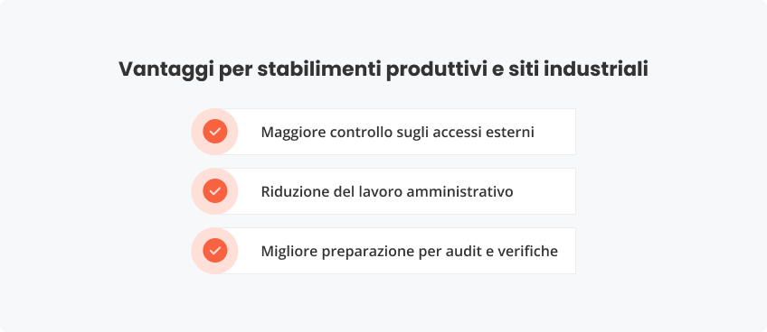Vantaggi stabilimenti produttivi e siti industriali