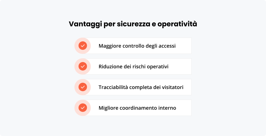 Vantaggi sicurezza e operatività