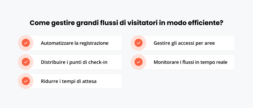 Come gestire grandi flussi di visitatori in efficiente?